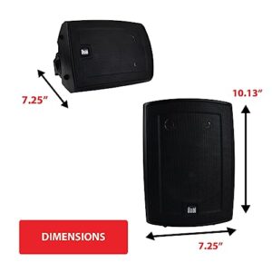 Dual Electronics LU53PB 5.25" 3-Way High Performance Outdoor Indoor Speakers with Powerful Bass | Effortless Mounting Swivel Brackets | All Weather Resistance | Expansive Stereo Sound Coverage | Sold in Pairs, Black