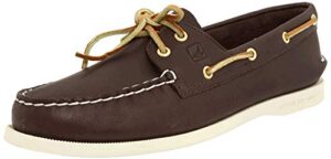 sperry womens authentic original boat shoe, brown/white, 8 us
