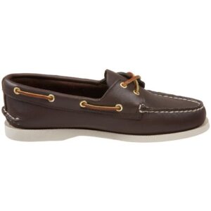 Sperry womens Authentic Original Boat Shoe, Brown/White, 8 US