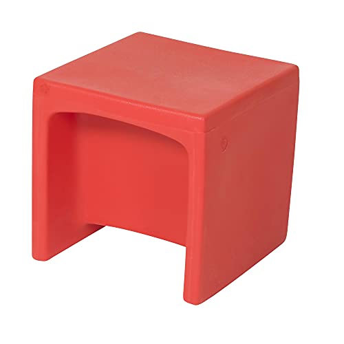 Children's Factory-CF910-008 Cube Chair for Kids, Flexible Seating Classroom Furniture for Daycare/Playroom/Homeschool, Indoor/Outdoor Toddler Chair, Red,1 set