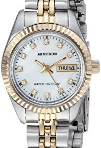 Armitron Women's 75/2475MOP Genuine Crystal Accented Two-Tone Bracelet Watch