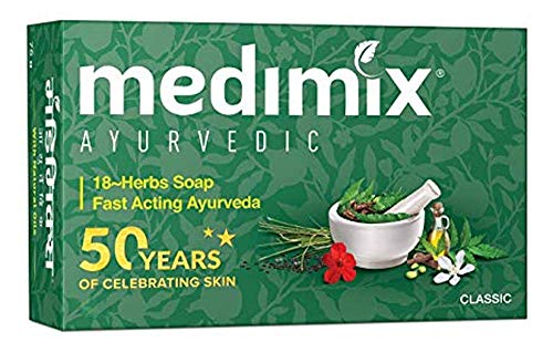 Medimix Herbal Handmade Ayurvedic Classic 18 Herb Soap for Healthy and Clear Skin (125 g)