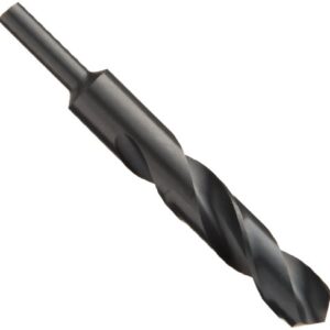 Chicago Latrobe 239 Series High-Speed Steel Reduced-Shank Drill Bit Set with Plastic Case, Black Oxide Coated, Round Shank, 118 Degree Conventional Point, 5-piece, 1/4" - 1/2" x 1/16"