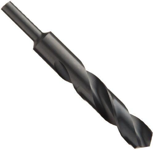 Chicago Latrobe 239 Series High-Speed Steel Reduced-Shank Drill Bit Set with Plastic Case, Black Oxide Coated, Round Shank, 118 Degree Conventional Point, 5-piece, 1/4" - 1/2" x 1/16"