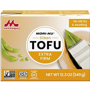 Mori-Nu Silken Tofu Extra Firm | Velvety Smooth and Creamy | Low Fat, Gluten-Free, Dairy-Free, Vegan, Made with Non-GMO soybeans, KSA Kosher Parve | Shelf-Stable | Plant protein | 12.3 oz x 12 Packs