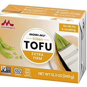 Mori-Nu Silken Tofu Extra Firm | Velvety Smooth and Creamy | Low Fat, Gluten-Free, Dairy-Free, Vegan, Made with Non-GMO soybeans, KSA Kosher Parve | Shelf-Stable | Plant protein | 12.3 oz x 12 Packs