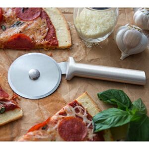Rada Cutlery Pizza Cutter 3 Inch Stainless Steel Wheel With Aluminum Made in the USA, Silver Handle