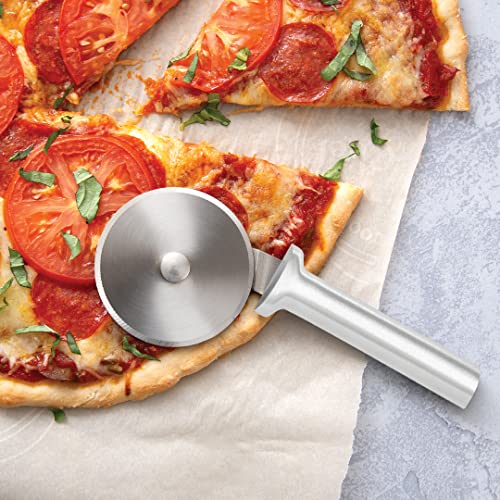 Rada Cutlery Pizza Cutter 3 Inch Stainless Steel Wheel With Aluminum Made in the USA, Silver Handle