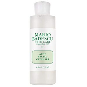 mario badescu acne facial cleanser for combination & oily skin, oil-free face wash with salicylic acid & aloe vera, deep pore clean, 6 fl oz (pack of 1)