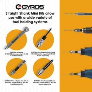 Gyros® Carbon Steel Wire Gauge Mini Twist Drill Bit Set |Includes 20 Micro Carbon Steel Bit Sizes #61 to #80 | with Convenient Clear Dome Storage Case (45-12010)