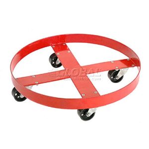global industrial steel drum dolly for 30 gallon drum, rubber wheels 600 lb. capacity
