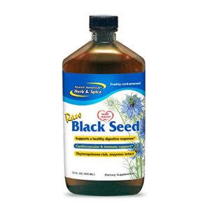 north american herb & spice black seed oil - 12 fl. oz. - cardiovascular, digestive & immune support - contains wild, mediterranean oreganol p73 oregano oil - non-gmo - 72 total servings