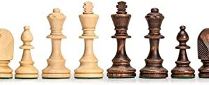 Wegiel Handmade Jowisz Professional Tournament Chess Set - Wooden 16 Inch Folding Board With Felt Base & Hand Carved Chess Pieces - Compartment Inside The Board To Store Each Piece