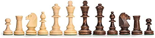 Wegiel Handmade Jowisz Professional Tournament Chess Set - Wooden 16 Inch Folding Board With Felt Base & Hand Carved Chess Pieces - Compartment Inside The Board To Store Each Piece