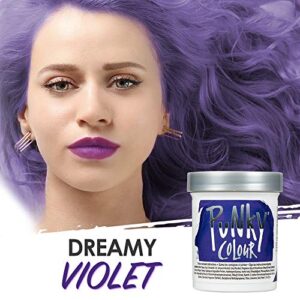 Punky Violet Semi Permanent Conditioning Hair Color, Non-Damaging Hair Dye, Vegan, PPD and Paraben Free, Transforms to Vibrant Hair Color, Easy To Use and Apply Hair Tint, lasts up to 35 washes, 3.5oz