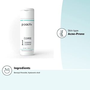 Proactiv Acne Cleanser - Benzoyl Peroxide Face Wash and Acne Treatment - Daily Facial Cleanser and Hyularonic Acid Moisturizer with Exfoliating Beads - 60 Day Supply, 4 Oz