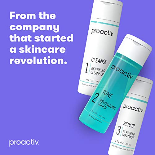 Proactiv Acne Cleanser - Benzoyl Peroxide Face Wash and Acne Treatment - Daily Facial Cleanser and Hyularonic Acid Moisturizer with Exfoliating Beads - 60 Day Supply, 4 Oz