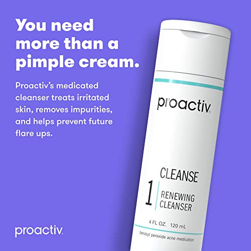 Proactiv Acne Cleanser - Benzoyl Peroxide Face Wash and Acne Treatment - Daily Facial Cleanser and Hyularonic Acid Moisturizer with Exfoliating Beads - 60 Day Supply, 4 Oz