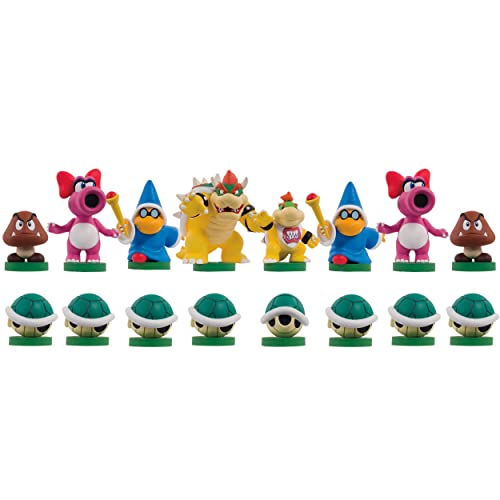 USAOPOLY Super Mario Chess Set | 32 Custom Scuplt Chesspiece for 2 players Including Iconic Characters Like Mario, Luigi, Peach, Toad, Bowser | Themed Chess Game from Nintendo Video Games