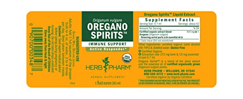 Herb Pharm Oregano Spirits Extract And Essential Oil Blend For Immune Support, 1 Ounce