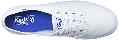 Keds Women's Champion Original Canvas Lace-Up Sneaker, White, 8.5 XW US