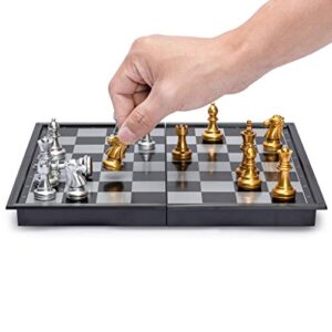 Yellow Mountain Imports Travel Magnetic Chess Set (9.8-Inch) - Folding and Portable Board Game