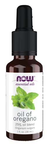 NOW Essential Oils, Oil of Oregano, 25% Blend of Pure Oregano Oil in Pure Olive Oil, Comforting Aromatherapy Scent, Steam Distilled, Vegan, Child Resistant Cap, 1-Ounce