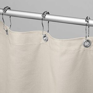 bean products cotton shower curtain (natural), [70" x 74"] | all natural materials - made in usa | works with tub, bath and stall showers
