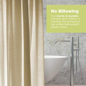 Bean Products Cotton Shower Curtain (Natural), [70" x 74"] | All Natural Materials - Made in USA | Works with Tub, Bath and Stall Showers