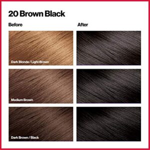 Revlon Permanent Hair Color, Permanent Hair Dye, Colorsilk with 100% Gray Coverage, Ammonia-Free, Keratin and Amino Acids, 20 Brown/Black, 4.4 Oz (Pack of 1)