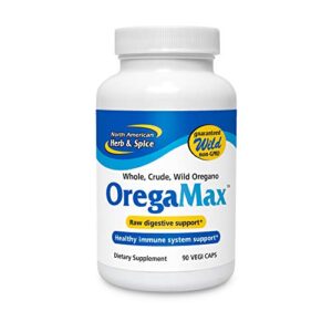 north american herb & spice oregamax - 90 capsules - wild oregano supplement - digestive & immune support - oregano oil, garlic, onion - non-gmo - 90 total servings