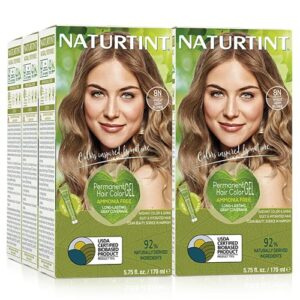 naturtint permanent hair color 8n wheat germ blonde (pack of 6), ammonia free, vegan, cruelty free, up to 100% gray coverage, long lasting results