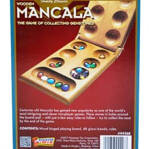 Pressman Mancala - Real Wood Folding Set, with Multicolor Stones by Pressman, 2 players