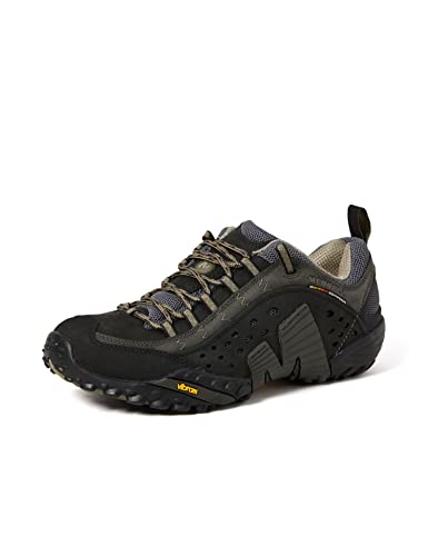 Merrell mens Merrell Mens Intercept Breathable Walking Shoes J73703 Black Smooth Black Leather UK Size 10 (EU 44.5, US 10.5)