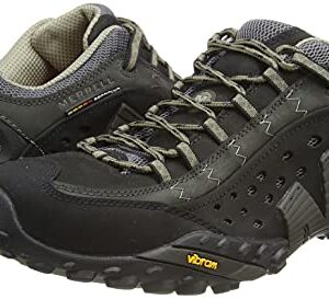 Merrell mens Merrell Mens Intercept Breathable Walking Shoes J73703 Black Smooth Black Leather UK Size 10 (EU 44.5, US 10.5)