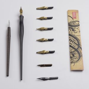 Speedball No. 5 Artists Pen Set - 2 Penholders w/ 6 Nibs, 3 Pen Tips