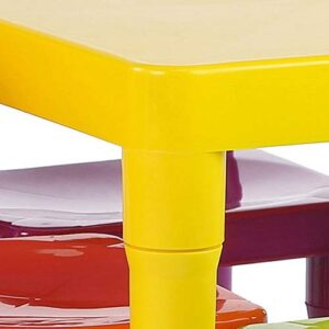 Humble Crew Kids Plastic 4 Set, Yellow Table/Vibrant Chairs