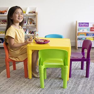 Humble Crew Kids Plastic 4 Set, Yellow Table/Vibrant Chairs