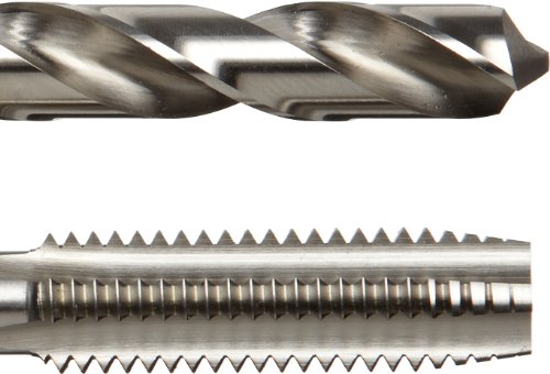 Chicago Latrobe 52580 HT18 High-Speed Steel Jobber Length Drill Bit and Hand Tap Set with Metal Case, Uncoated (Bright) Finish, Wire Size, Letter, Inch, 18-Piece, #6-32 to 1/2"-13 Tap Sizes