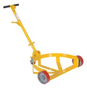 vestil lo-dc-pu lo-profile drum caddie with bung wrench handle and poly-on-steel wheel, steel, 21-5/8" length, 31-5/8" width, 37-5/8" height, 1200 capacity , yellow