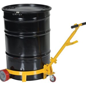 Vestil LO-DC-PU Lo-Profile Drum Caddie with Bung Wrench Handle and Poly-on-steel Wheel, Steel, 21-5/8" Length, 31-5/8" Width, 37-5/8" Height, 1200 Capacity , Yellow