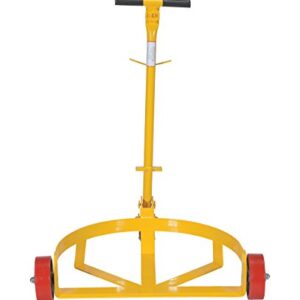 Vestil LO-DC-PU Lo-Profile Drum Caddie with Bung Wrench Handle and Poly-on-steel Wheel, Steel, 21-5/8" Length, 31-5/8" Width, 37-5/8" Height, 1200 Capacity , Yellow