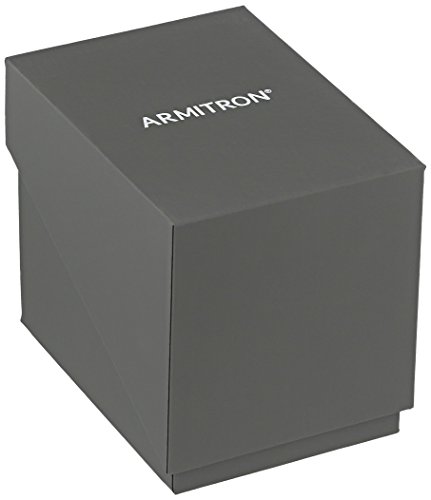 Armitron Men's 204604BKGPBK Genuine Crystal Accented Gold-Tone Black Leather Strap Watch