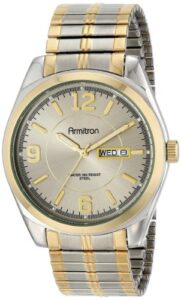 armitron men's 204591gytt two-tone expansion band dress watch