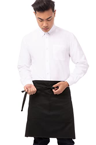 Chef Works Unisex Half Bistro Server Apron, Black, One Size