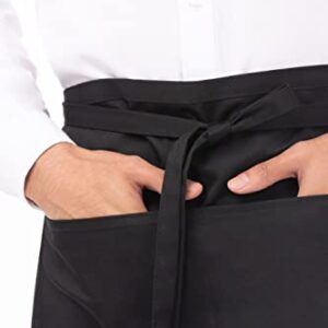 Chef Works Unisex Half Bistro Server Apron, Black, One Size