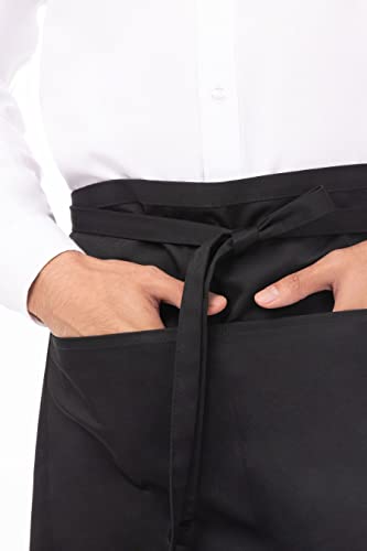 Chef Works Unisex Half Bistro Server Apron, Black, One Size