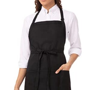 Chef Works Unisex Three Pocket Apron, Black, One Size