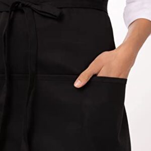 Chef Works Unisex Three Pocket Apron, Black, One Size