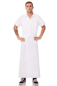 chef works unisex full-length chef apron, white, one size